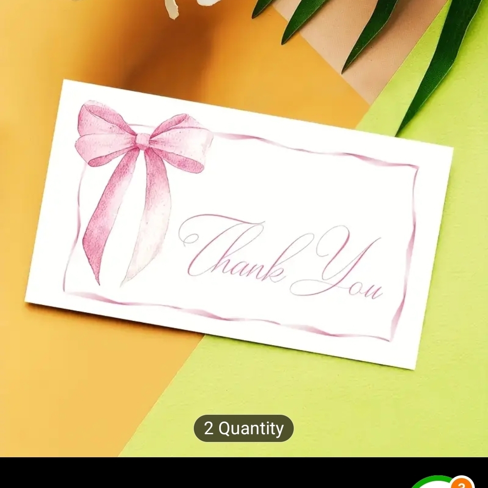 50 Elegant Pink Thank You Cards - 50pcs - Picture 5 of 5